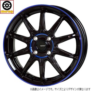 新品 ホイールのみ 1本 14インチ G・SPEED P-05R ブラック&ブルークリア（BK/BLUE） 14x4.5J +45 4H100P