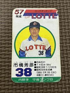 タカラ プロ野球カードゲーム 昭和57年 ロッテオリオンズ 市橋秀彦