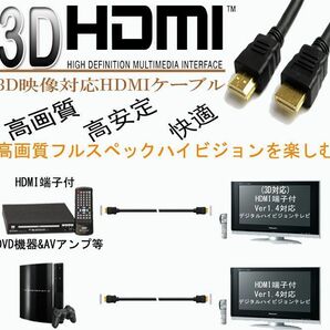 送料無料！HDMIケーブル 2m 金メッキ端子 Etherent/4K,2K対応 ハイスピード Ver1.4 ・ HDMI-2Mの画像2