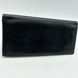 PRADA プラダ 長財布 ロゴ サフィアーノレザー ブラック 黒 二つ折り財布 小銭入れ Wallet カードケース 財布