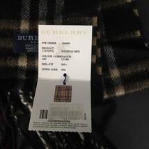 ER0315-6-3 BURBERRY バーバリー マフラー ストール フリンジ カシミヤ 100% LONDON ブランド ノバチェック 22cm×140cm 60サイズ_画像7