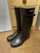 AIGLE エーグル レインブーツ 長靴 シャンタベル　ブラウン　サイズ39 フランス製　アウトドア キャンプ　雨対策　足長効果　美品☆_画像2