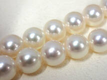 美品 MIKIMOTO/ミキモト真珠 パールネックレス テリ良 ホワイトピンク系 約8.4～8.8mm玉 約43.5ｇ K18留め具 アコヤ ケース他付属 _画像5