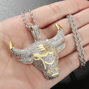 MA191:[ regular price 52800 jpy ]1 jpy start ultimate beautiful Buffalo necklace rhinestone Gold silver 