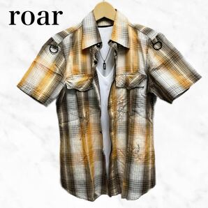 roar 半袖チェックシャツ　トップス　日本製　半袖シャツ　ロアー