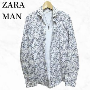 ZARA MAN 総柄シャツ　長袖シャツ　トップス　小花柄シャツ