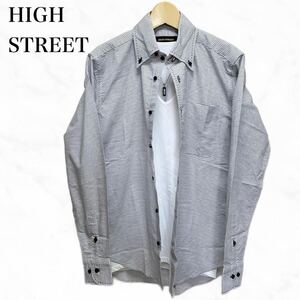 HIGH STREET カッターシャツ　ボタンダウンシャツ　長袖シャツ