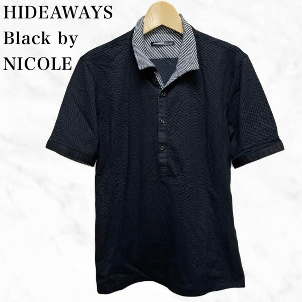 HIDEAWAYS BLACK NICOLE 半袖ポロシャツ　半袖カットソートップス 
