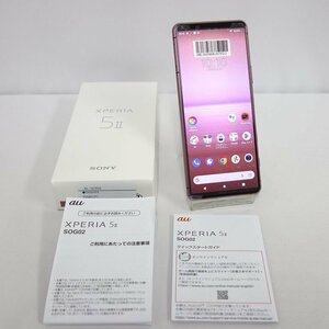 *60日保証* SIMフリー Xperia 5 II SOG02 128GB ピンク 利用制限○ au インボイス可 送料無料 【k0408-140-0416】清P