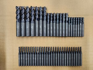 1000円から 売り切り 超硬 エンドミル スピードタイガー 49本 まとめ売り 3~12mm 刃欠け無し 磨耗有り 旋盤 フライス 工作機械 マシニング