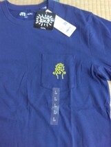 評価参照！新品！刺繍！ユニクロ キースヘリング　 Tシャツ 　Lサイズ　ブルー 匿名配送230円_画像10