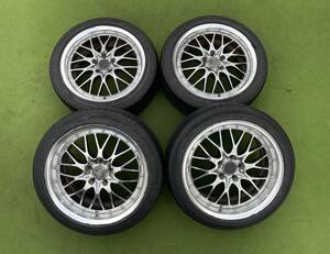 ◆ 希少！ MESH LOCK SMICE ロックスミス 当時物 ◆18x7.5J+42/8.5J+38/PCD:114.3/5穴◆4本セット.スカイライン、シルビア、チェイサー 等