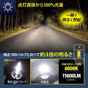 LEDヘッドライト HIDをLED化 BMW F30 E90 E91 E92 F10 E60 F12 F01 F25 F15 E70 等 D1S バルブ 11600LM 閃 キャンセラー内蔵 車検対応の画像2