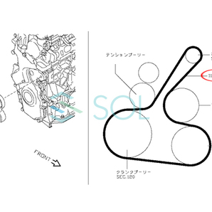 日産 エクストレイル(NT31 T31) セレナ(NC25 C25) ファンベルト Vベルト 6PK1212 AY14N-61212 出荷締切18時の画像2