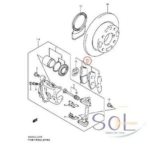 スズキ ラパン(HE21S HE22S) ワゴンR(MH23S MH22S MH21S) フロント ブレーキパッド 左右セット 55810-68H00 55810-72J00 55810-72J10の画像2