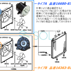 ダイハツ ミラ(L250S L260V L250V L260S) ミラジーノ(L650S L660S) ラジエーター 電動ファンモーター 16680-87402 出荷締切18時の画像7