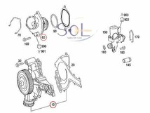ベンツ W211 W212 W207 R171 ウォーターポンプ + サーモスタット 2点セット E250 E280 E300 E350 SLK280 SLK350 2722000901 2722000115_画像2