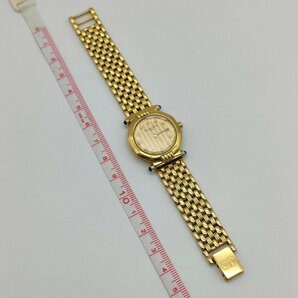 S765 Christian Dior クリスチャン・ディオール CD 腕時計 レディース ゴールド 稼働品 ベルト短め クォーツ 現状渡しの画像3