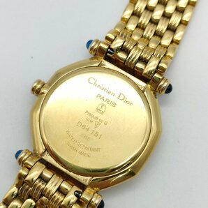S765 Christian Dior クリスチャン・ディオール CD 腕時計 レディース ゴールド 稼働品 ベルト短め クォーツ 現状渡しの画像5