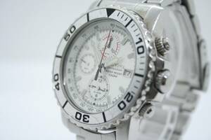 【現状品】SEIKO Chronograph 100m Quartz Date Silver Dial Mens セイコー クロノグラフ クォーツ メンズ シルバー文字盤 7T32-7G20 #T250