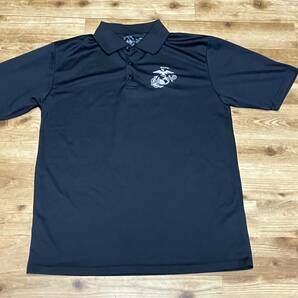 米軍放出 USMC ロゴ刺繍 ドライポロシャツ ブラック 中古 MD 海兵隊 海軍 特殊部隊 Under Armour Crye Patagonia 5.11 M4の画像1