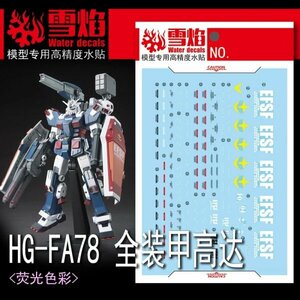 HG 1/144 フルアーマー・ガンダム 蛍光水転写式デカール ガンダム ザク シャア ガンプラ プラモデル カスタム 社外品