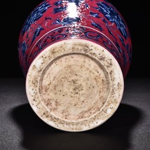 青花 臙脂紅 軋道花卉紋梅瓶 唐物 陶磁器 中国美術 工芸品 HB920_画像9