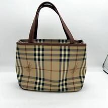 ★極美品★ BURBERRY LONDON バーバリー ハンドバッグ レザー ノヴァチェック シャドーホース PVC ベージュ ミニトート _画像3