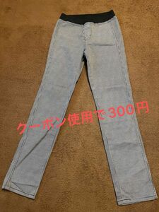 UNIQLO 長ズボン　パンツ　綿　チェック　130 140 L ユニクロ　美品　ストレート　スリム　男の子　スキニー　白黒