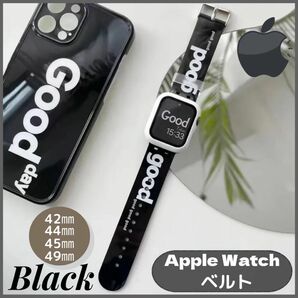 ★セール★Apple Watch バンド ベルト 42 44 45 49㎜ ブラック