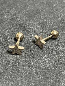 18G pink gold 2 pcs set body pierce .. ear ..