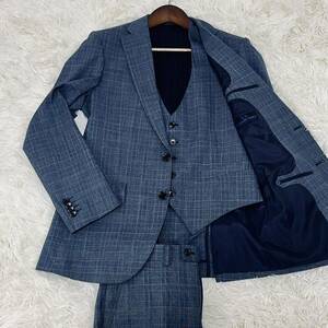 1 jpy ~ ULTIMATE ARMOR three-piece 3 piece tailored jacket suit 2B business check check men's outer gray Y5 M rank 