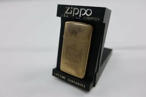 ★【B送900円】　141　ZIPPO　ジッポ　SOLID BRASS　ハワイ王国　オイルライター　喫煙具　スリムタイプ　ケース付き　着火未確認　