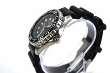 ★【B送900円】　173　CITIZEN シチズンエコドライブ E168-T005446　黒文字盤　ラバー　腕時計　動作品_画像3