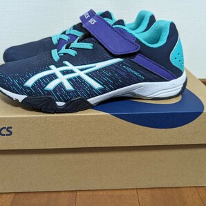 ★ASICS アシックス LAZERBEAM レーザービーム スニーカー ジュニア キッズ ネイビーブルー ミント シューズ 21cm 子供靴の画像1