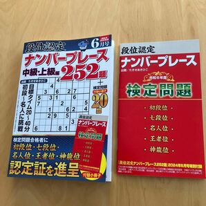 ナンバープレース252題　中級・上級編　小冊子検定問題20題付　定価580円　早い者勝ち　目標タイム20〜40分　図書カード当たる