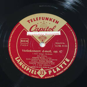 極美! TEST盤 独Telefunken LCSK シベリウス: ヴァイオリン協奏曲 カミラ・ウィックスの画像3