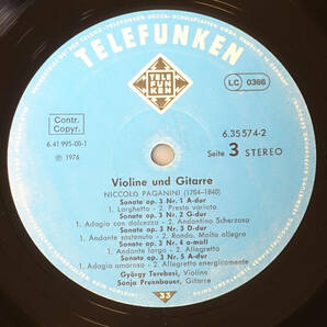 最初期! 極美! 独Telefunken パガニーニ:ヴァイオリンとギターのための作品集 ジェルジ・テレベシの画像5