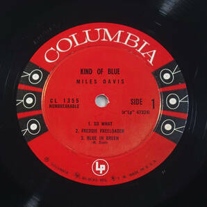 US Columbia MONO CL 1355 オリジナル 6EYES KIND OF BLUE / Miles Davis DGレーベルの画像3