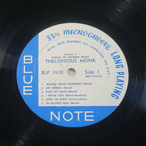 極美! US BLUE NOTE BLP 1510 オリジナル Genius of Modern Music / Thelonious Monk Lexington/DG/RVG/EARの画像3