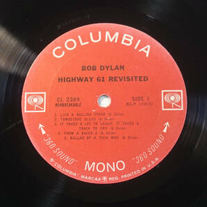 US Columbia MONO CL 2389 最初回 Highway 61 Revisited / Bob Dylan MAT: 1A/1A の画像3