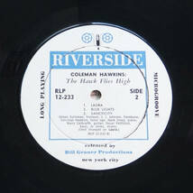 極美! US Riverside RLP 12-233 完全オリジナル The Hawk Flies High / Coleman Hawkins White&DGレーベル_画像4