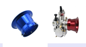 ◆送料300円◆汎用 青 エアーファンネル アルミ アルマイト 50mm YAMAHA