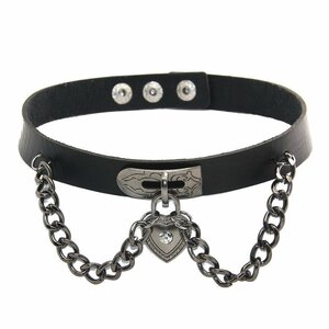  pretty choker leather Heart chain black lady's necklace 