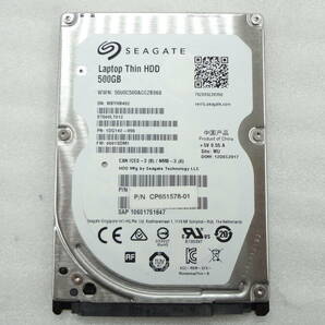 複数入荷 2.5インチHDD SEAGATE Laptop Thin HDD 500GB ST500LT012 FW:0001SDM1 7mm厚 SATA 中古動作品(w825)の画像1