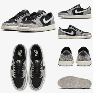 24SS SALE 国内正規品 新品未使用 NIKE AIR JORDAN 1 RETRO low BLACK cement 26.5cm エア ジョーダン ホワイト ブラック セメント