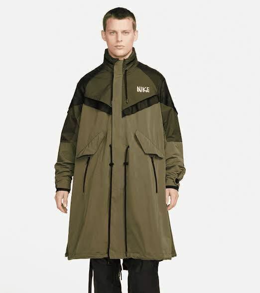 24SS SALE 新品未使用 サカイ NIKE × sacai trench jacket coatトレンチ ジャケット khaki XL カーキ 国内正規品 コート snkrs コラボ