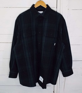 T2897〇WTAPS(ダブルタップス)21AW FLANNEL TEXTILE フランネル 長袖 シャツ 212TQDT-SHM05 Mサイズ