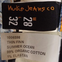 T1484〇Nudie Jeans(ヌーディージーンズ)THIN FINN 885 デニムジーンズ W28 加工_画像5