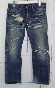 T2453〇HYSTERIC GLAMOUR(ヒステリックグラマー)ダメージデニム パンツ ジーンズ スタッズ 4AP-2672 W30